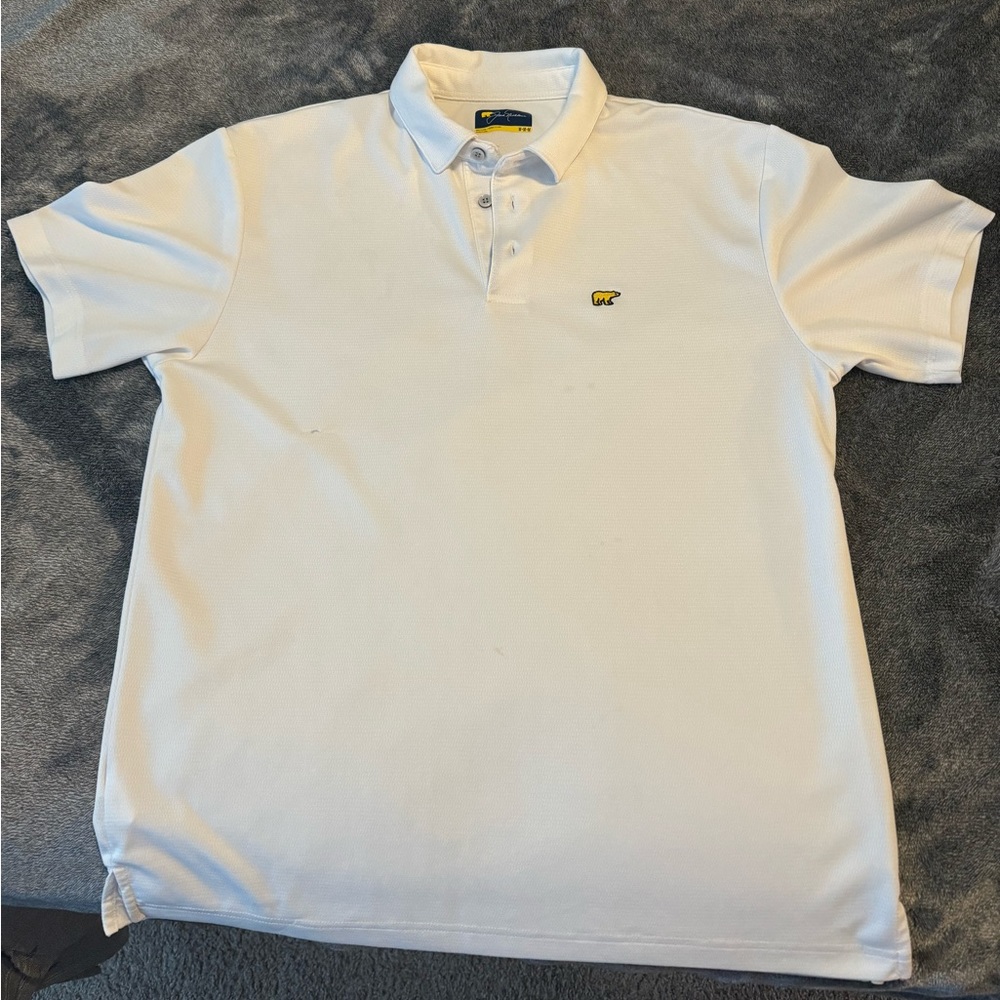 JACK NICKLAUS Men's Solid Textured Golf Polo White Size: Medium